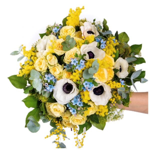 Bouquet Raffinato Mimosa Eredi Bagatin consegna a domicilio con cosaporto