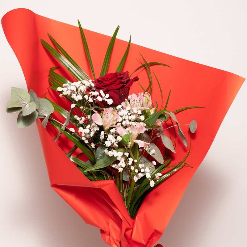 ZJchao Rosa A Gambo Lungo Placcata Oro 24kt - Fiore Eterno In Oro Per San Valentino, Anniversario, Compleanno - Light Blue